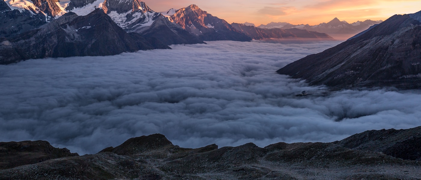 Mountain range at dawn